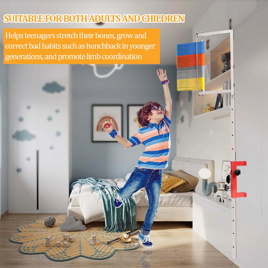 KAWFLYQA wall mounted vertical jump measuring device - adjustable height trainer for basketball and volleyball high.