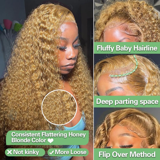 LRV deep wave wig — human hair with HD lace frontal, 180 density for women