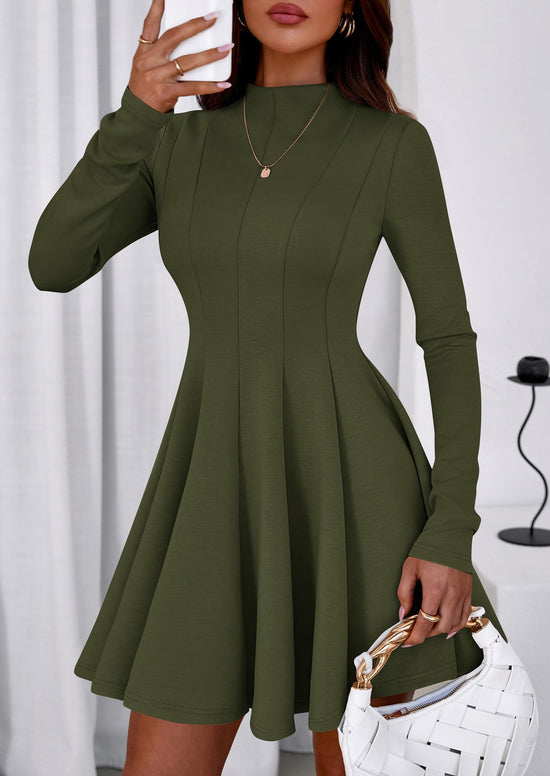 PrettyGarden dress — Elegant long sleeve swing dress for homecoming party