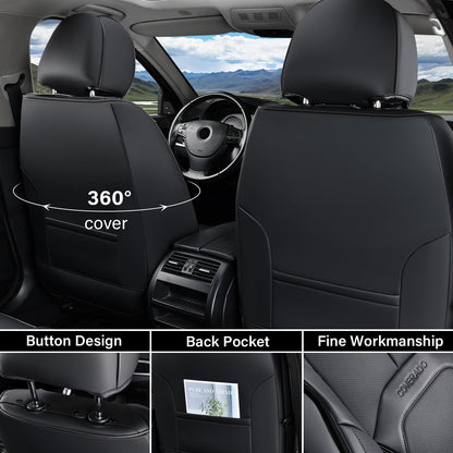Coverado automotive seat cover — luxury leather with lumbar support and waterproof design