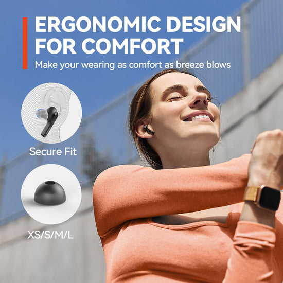 EarFun® Air headphones — True wireless design with 35H playtime and IPX7 waterproofing