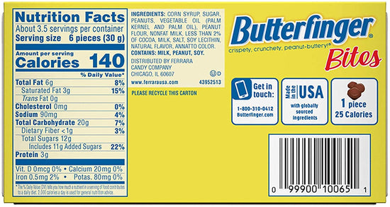 Butterfinger chocolate candy - Crispety, crunchety peanut butter core.
