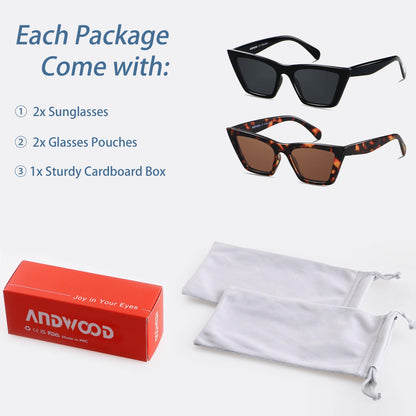 Sunglasses — Andwood polarized cat eye frames for women
