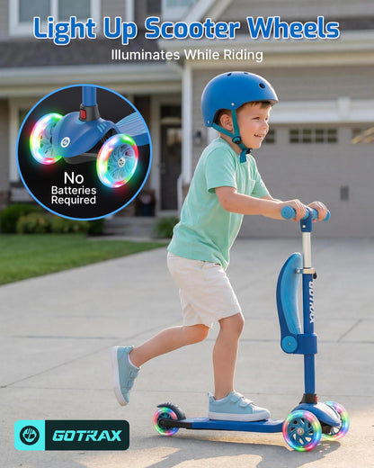 Gotrax KS3 kids kick scooter with adjustable handlebars and LED lighted wheels