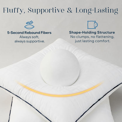 Phantoscope 18x18 Pillow Inserts - Throw Pillow Inserts with 100% Cotton Jacquard Cover - 18 Inch Bed and Couch Pillows Square Form Throw Pillows, Pack of 2