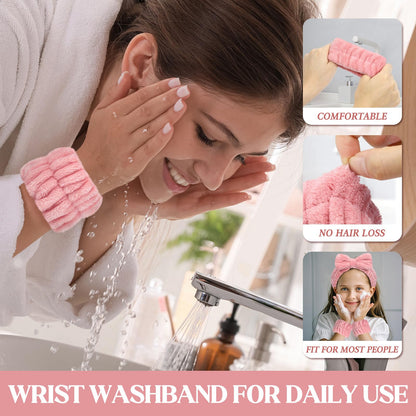 Wrist spa washband microfiber sweatbands - 3 pairs