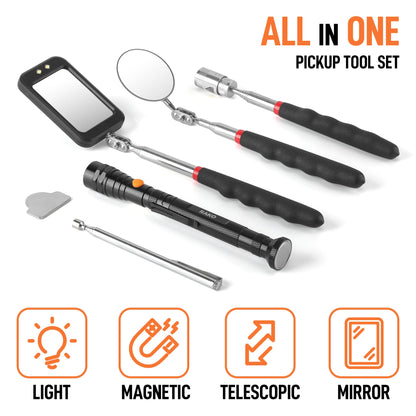 RAK magnetic pickup tool set - versatile inspection and retrieval tools for men
