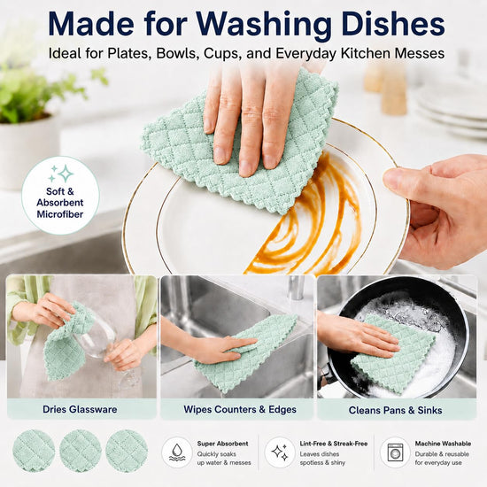 kimteny microfiber dish cloths - super absorbent and fast drying towels