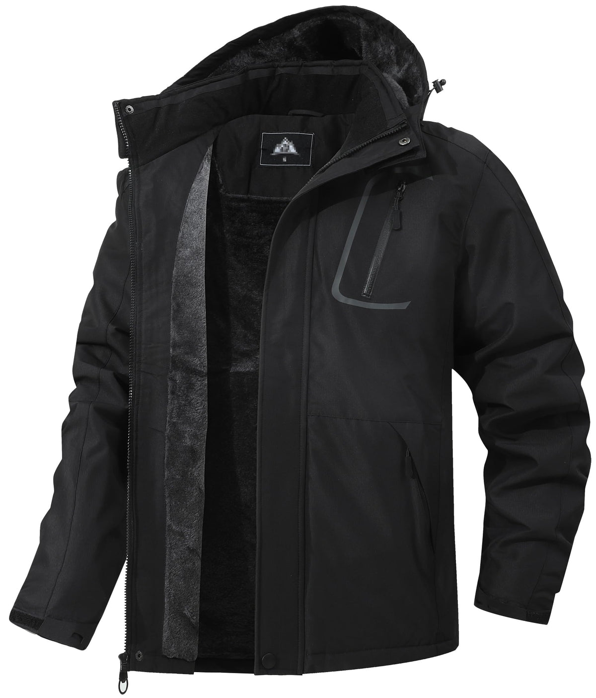 MAOYSSEN men's winter coat — warm fleece waterproof jacket with hood