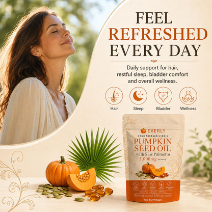 Everly Pumpkin Seed Oil with Saw Palmetto, 180 SOFTGELS (1PCS)