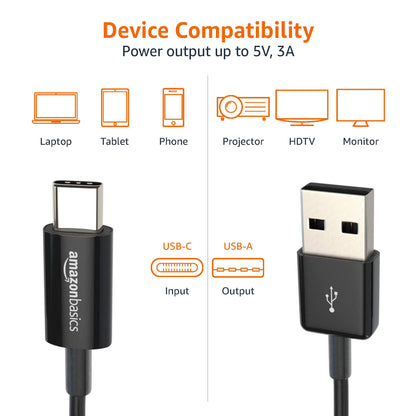 Amazon Basics USB Type-C to USB-A charger cable adapter cord