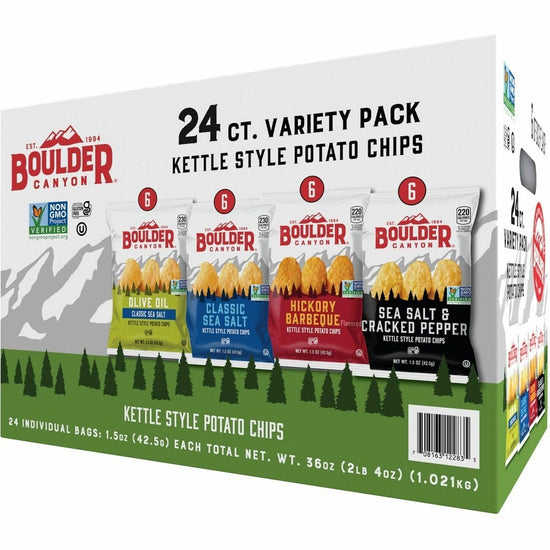 Boulder Canyon kettle style potato chips variety pack - assorted flavors in 1.5oz bags