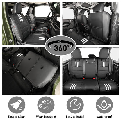 EKR vehicle seat covers - Custom fit leather for Jeep Wrangler 2018-2023