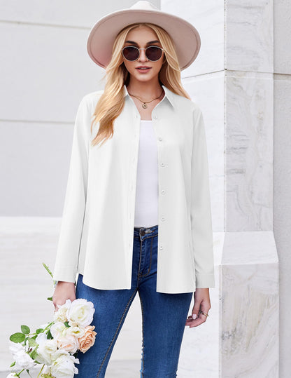 ZEAGOO long sleeve floral printed shirt for women