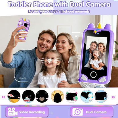 Pretend play toy — 2.8 touchscreen kids smart phone with dual cameras and games