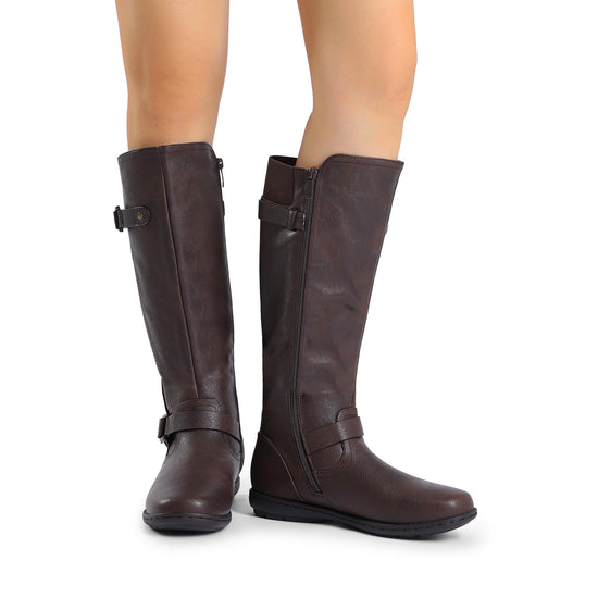 DREAM PAIRS knee high winter boots with faux fur lining