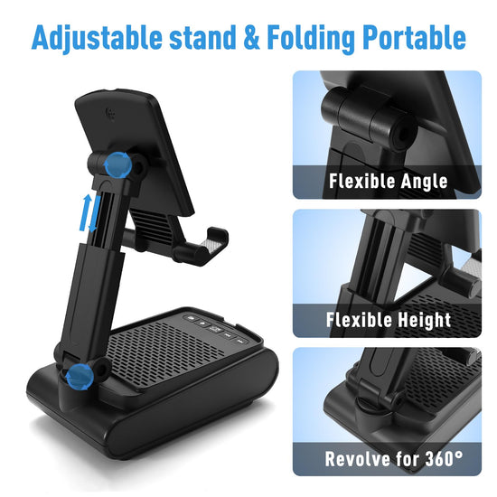 Speakers — Wireless Bluetooth speaker with cell phone stand for men gifts