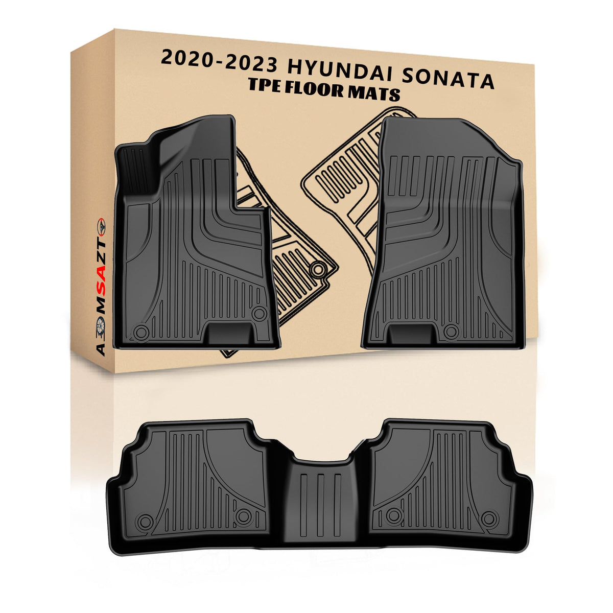 AOMSAZTO vehicle mat — Heavy duty TPE all weather protection for Hyundai Sonata 2020-2023