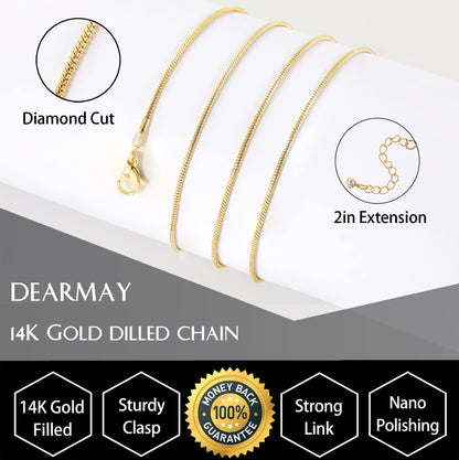 DEARMAY herringbone necklace - 14K gold plated with various chain options