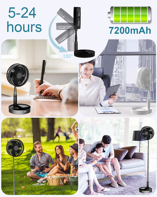 UN UNITEDTIME desk and table fan - portable adjustable height air circulator fan 4 speeds