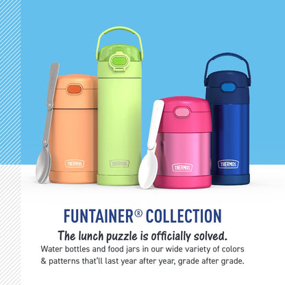 THERMOS funtainer water bottle – 12 ounce stainless steel with straw lid