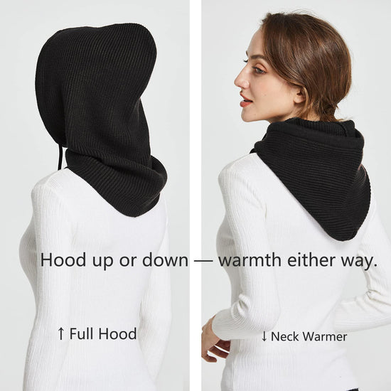 Facecozy winter hat with hooded scarf design for women and men neck gaiters