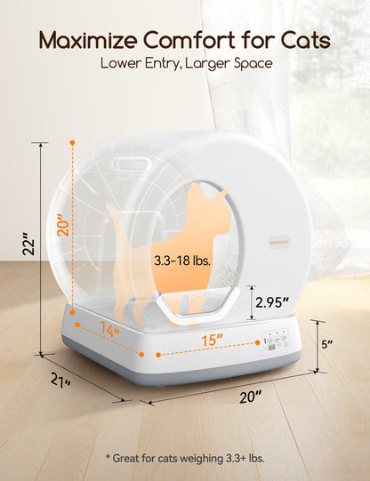 MeoWant litter box — self-cleaning with APP control and safety protection features