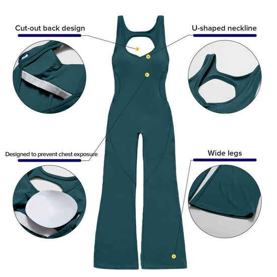 OEAK women's leotard with tummy control cutout and backless design
