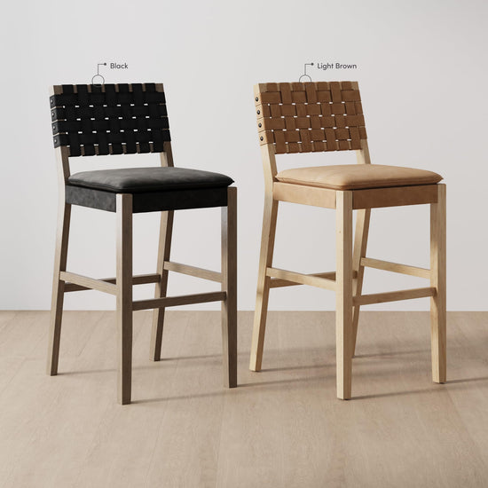 Stool seating — Nathan James mid-century modern leather design