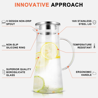 Pitcher — Glass construction with lid from SUSTEAS