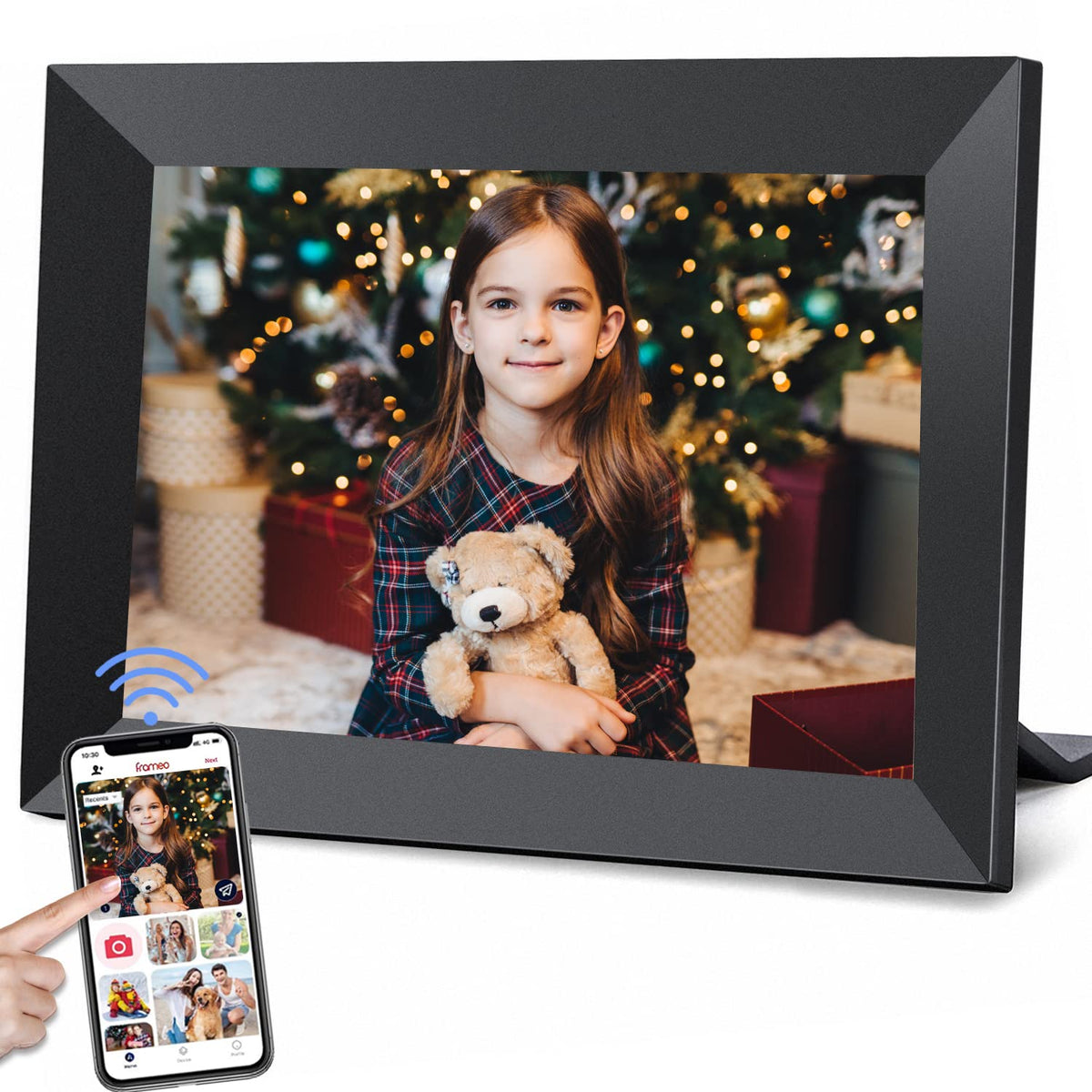 YunQiDeer digital picture frame — 10.1 inch WiFi photo sharing with touch screen