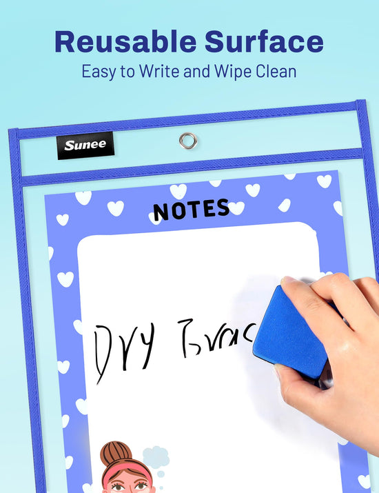 CARD_DOCUMENT_SLEEVE — SUNEE assorted colors dry erase pockets