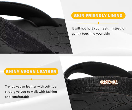 ONCAI women's sandals — Comfortable flip flops with arch support for summer beach wear