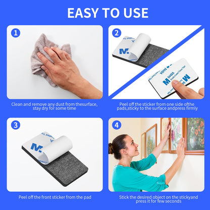 WRFUWEWU Double Sided Foam Tape, 3mm Thick 48Pcs Heavy Duty Waterproof Adhesive Pads for Wall, Car, Photo Frame & Office