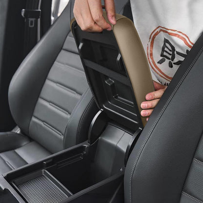 AUTO_ACCESSORY — AOMSAZTO armrest for Toyota Camry beige leather console 2012-2017