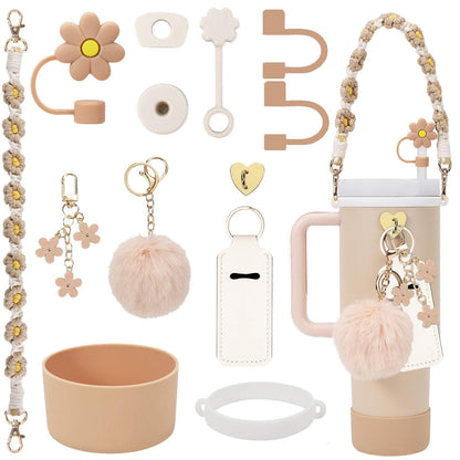 Sporting goods — 13-piece Stanley Cup accessories set with water bottle handle strap and charms