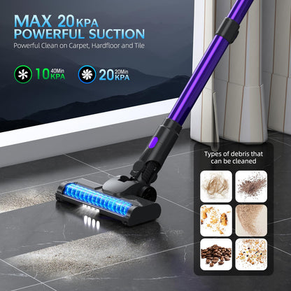 Bieiao cordless vacuum cleaner - lightweight 6 in 1 design with LED display and detachable battery