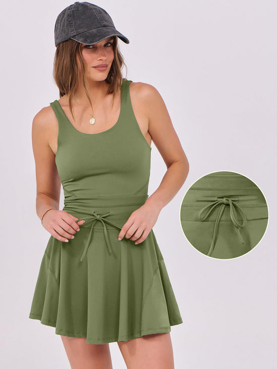 Caracilia dress — tennis mini with built-in shorts and sleeveless design