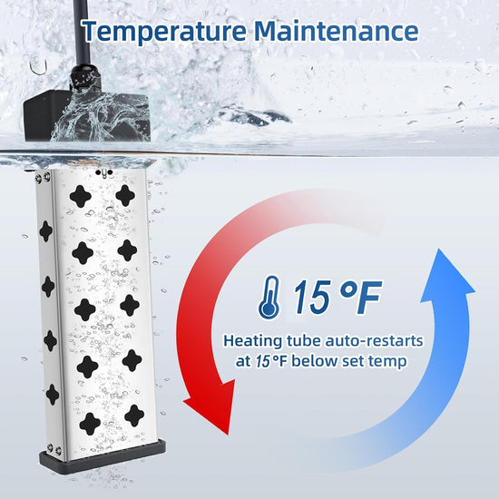 Immersion Water Heater with Controller, 1800W Portable Bucket Heater