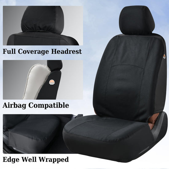 Coverado car seat covers - canvas seat covers for front seats in most vehicles