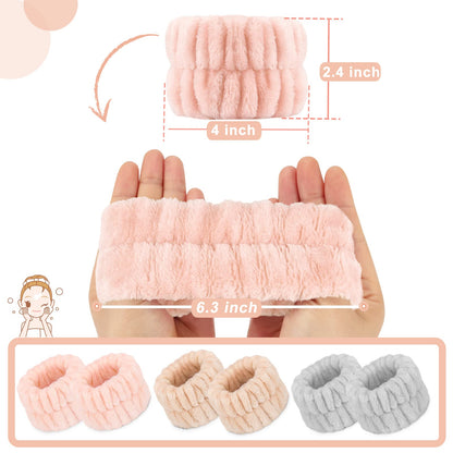 Wrist spa washband microfiber sweatbands - 3 pairs