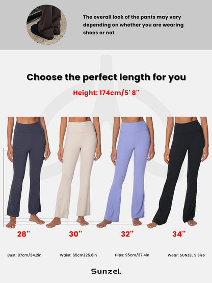 Sunzel pants — Women's high waisted mini flare leggings with pockets and tummy control