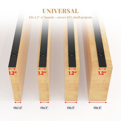 Floating shelf brackets — Heavy duty blind support hardware with drillable backplate