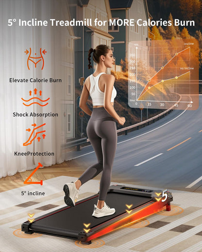 Walking pad treadmill — Anylife incline walking pads with remote control and LED display