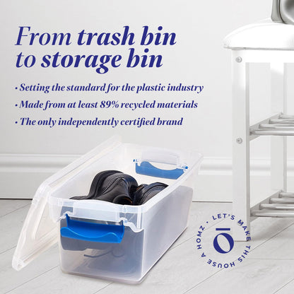 Storage box — Clear plastic and stackable design by HOMZ