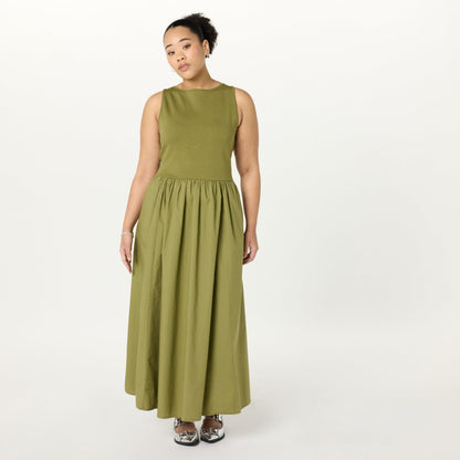 The Drop women's midi tank dress — mixed fabric designThe Drop women's midi tank dress — mixed fabric design