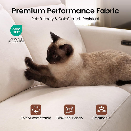 ModernMate Power Recliner Sofa Set with 3-Seater & Loveseat, Oversize Zero Gravity Modular Sectional Couch with Manual Adjustable Headrest, Zero Wall Hugger, USB & Type-C Ports, 27.6" Wide Seat, Beige