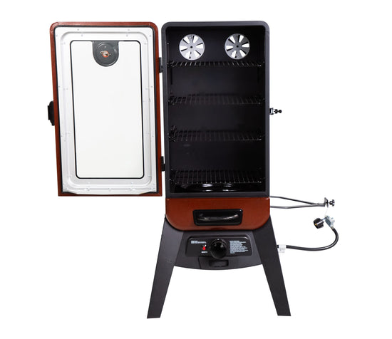 Pit Boss food smoker — 3-series gas vertical smoker in red hammertone