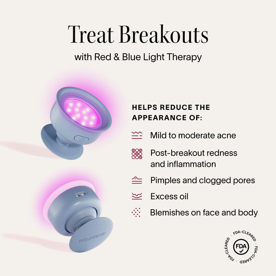 Solawave Bye Acne - Blue and red light therapy device for face and body