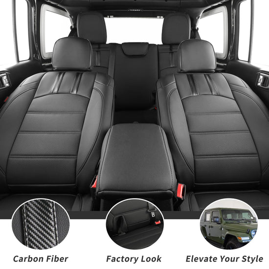 coverdream Wrangler seat covers - luxury waterproof leather for Jeep Wrangler 2018-2026
